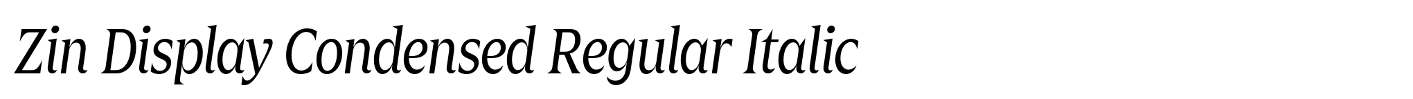 Zin Display Condensed Regular Italic image